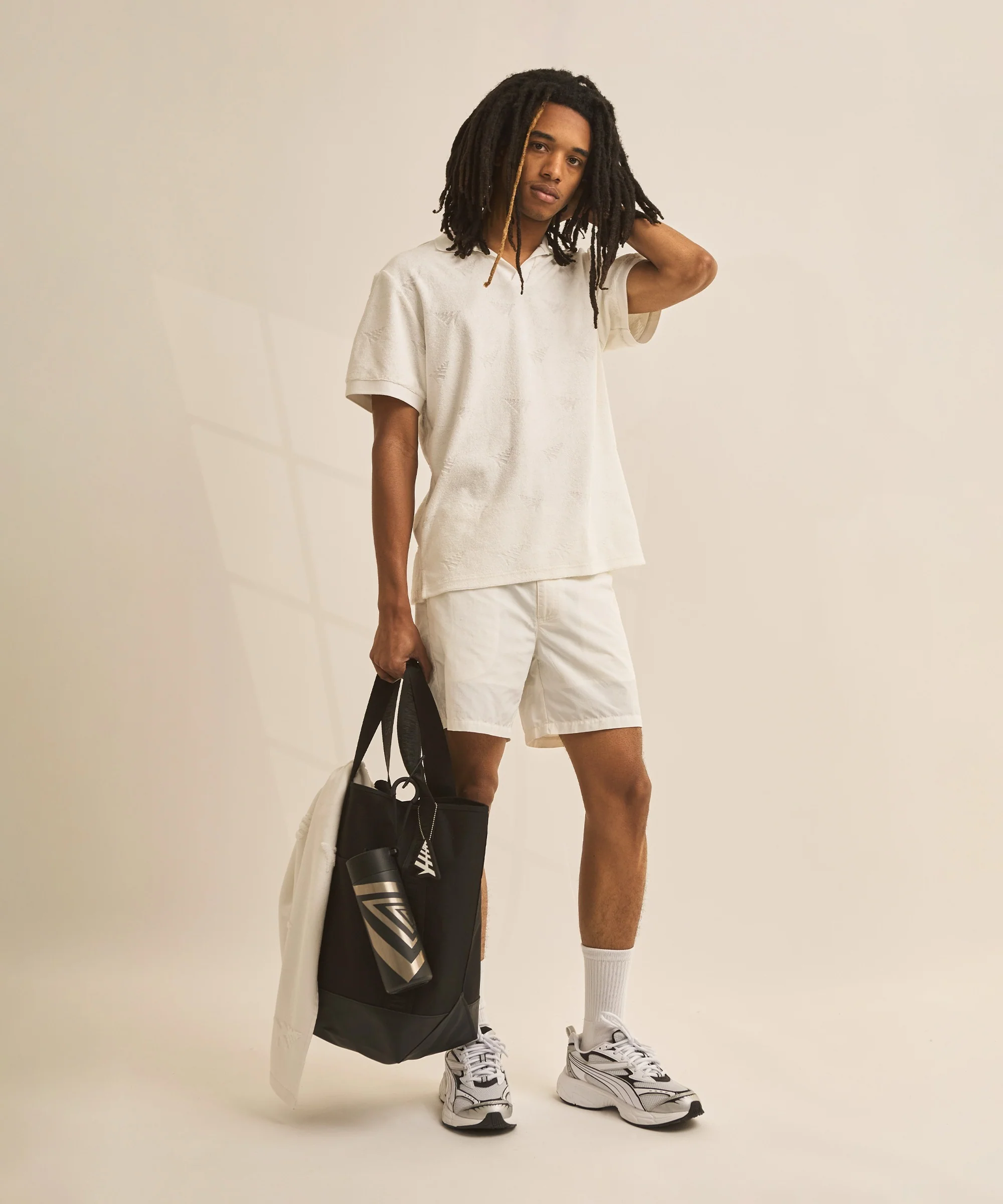 Jacquard Terry Johnny Collar Polo - Image 3