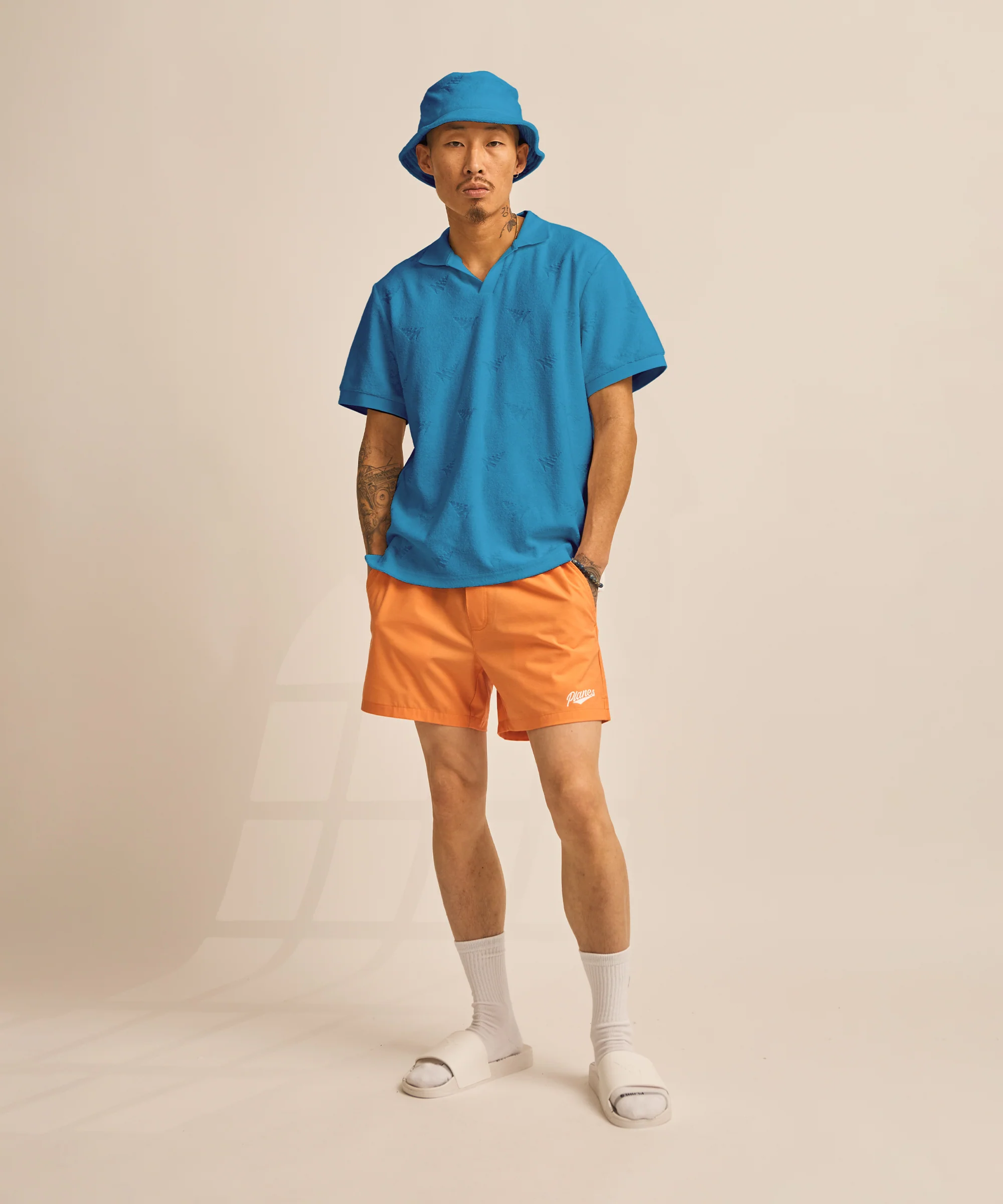 Jacquard Terry Johnny Collar Polo - Image 6